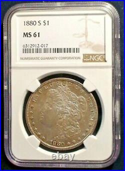 1880 Morgan Silver Dollar S $1 MS 61 NGC