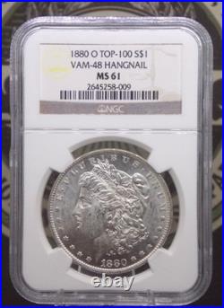 1880 O Morgan SILVER Dollar VAM-48 HANGNAIL $1 NGC MS61 #009 Unc ECC&C, Inc