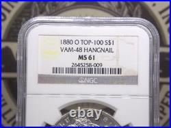 1880 O Morgan SILVER Dollar VAM-48 HANGNAIL $1 NGC MS61 #009 Unc ECC&C, Inc