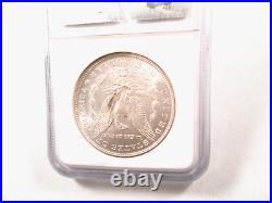 1880 P Morgan Silver Dollar NGC MS 63 White, Toned Reverse Feather, See Descrip