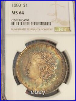 1880-P Morgan Silver Dollar certified by NGC MS 64 AMAZING TONING BETTER DATE
