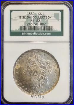 1880 P NGC MS62 Morgan Silver Dollar $1 US Mint 1880-P MS-62 Binion Collection
