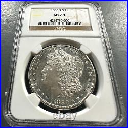 1880-S $1 Morgan Silver Dollar, NGC MS63 (78608)