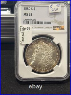 1880-S Morgan Silver Dollar $1 NCG MS63 TONED Beautiful Coin Ag