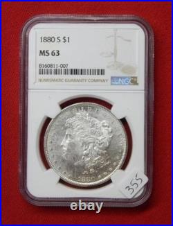 1880-S Morgan Silver Dollar $1 NGC MS 63 Free USA Shipping