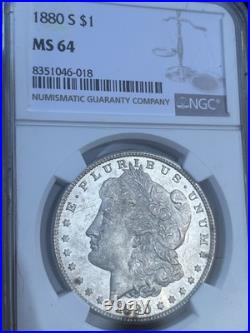 1880 S Morgan Silver Dollar $1 NGC MS 64 Stunning Luster Clean Device's NBTB 65+