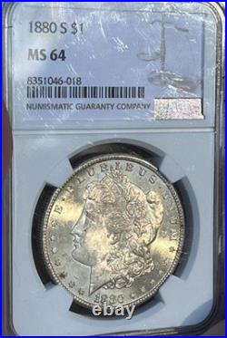 1880 S Morgan Silver Dollar $1 NGC MS 64 Stunning Luster Clean Device's NBTB 65+