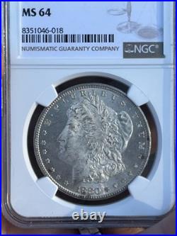 1880 S Morgan Silver Dollar $1 NGC MS 64 Stunning Luster Clean Device's NBTB 65+