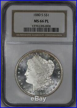 1880 S Morgan Silver Dollar $1 Ngc Cert Ms 66 Mint State Pl Proof-like (008)