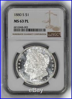 1880 S Morgan Silver Dollar $1 Ngc Certified Ms 63 Pl Mint Unc Proof-like (002)