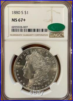 1880-S Morgan Silver Dollar MS67+ NGC Brown Label Blast White & CAC Certified