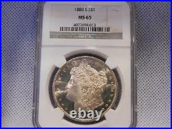 1880-S Morgan Silver Dollar, NGC MS-65