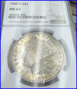 1880-S Morgan Silver Dollar NGC MS63 RED/ORANGE TONING Proof Like $1