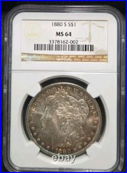 1880 S Morgan Silver Dollar NGC MS64 90%Silver MONSTER TONER, Bullseye Toning