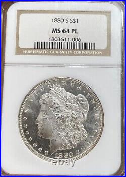 1880-S Morgan Silver Dollar NGC MS64PL
