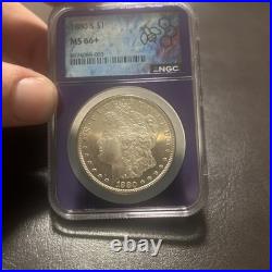 1880-S Morgan Silver Dollar NGC MS66+ Trader Bea Custom Purple Core