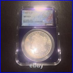 1880-S Morgan Silver Dollar NGC MS66+ Trader Bea Custom Purple Core