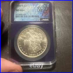 1880-S Morgan Silver Dollar NGC MS66+ Trader Bea Custom Purple Core