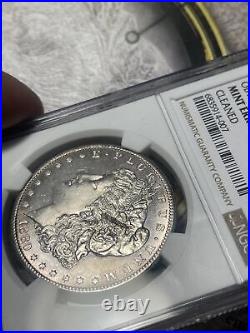 1880 S Morgan Silver Dollar NGC Mint Error Obverse Lamination UNC Details (DMPL)