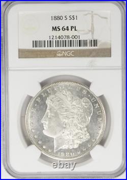 1880-S Morgan Silver Dollar S$1 NGC MS-64 PL Gorgeous Coin