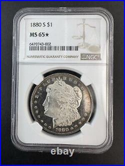 1880-S NGC MS65 Star Gorgeous Cameo Prooflike Beauty Lustrous Morgan Dollar PQBU