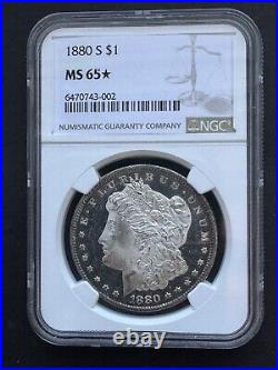 1880-S NGC MS65 Star Gorgeous Cameo Prooflike Beauty Lustrous Morgan Dollar PQBU