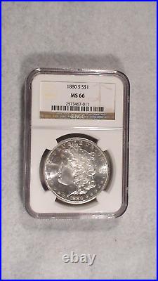 1880 S NGC MS66 Morgan Dollar GEM UNCIRCULATED WHITE HIGH GRADE SILVER $1 Coin