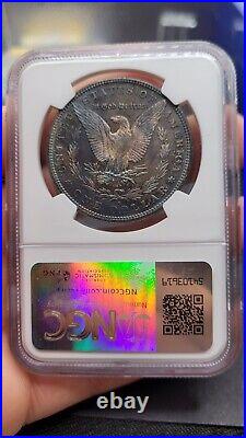 1880-S Silver Morgan Dollar Graxed MS-63 By NGC P. L. OBV & AMAZING TONING REV