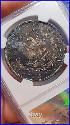 1880-S Silver Morgan Dollar Graxed MS-63 By NGC P. L. OBV & AMAZING TONING REV