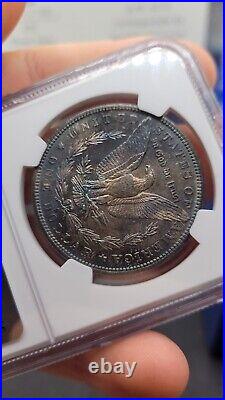 1880-S Silver Morgan Dollar Graxed MS-63 By NGC P. L. OBV & AMAZING TONING REV