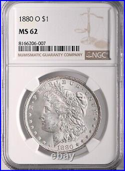 1880-o $1 Morgan Silver Dollar New Orleans Mint State Ngc Ms62 #8166206-007