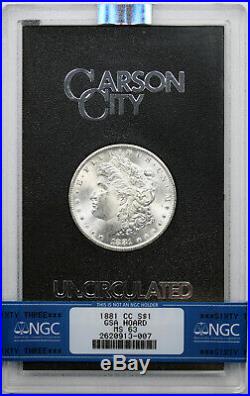 1881-CC Morgan Dollar $1 MS 63 NGC GSA Hoard Box and COA