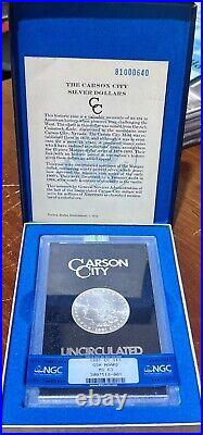 1881-CC Morgan Silver Dollar $1 Carson City GSA Hoard NGC MS 63 withOGP Box & COA