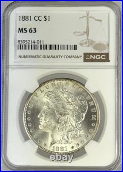 1881-CC Morgan Silver Dollar NGC MS63 Choice Key Date