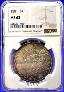 1881 MORGAN Silver Dollar NGC MS-63 Double 18-1 VAM 9 Golden Tone Amazing Strike