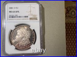 1881 O Morgan Silver Dollar NCG MS 63 DPL (Deep Mirror Proof Like) DMPL