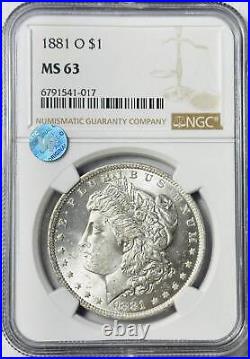 1881 O Morgan Silver Dollar NGC MS-63 Sight White