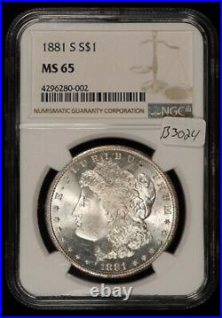 1881-S $1 Morgan Silver Dollar Frosty PQ Coin NGC MS 65 SKU-B3024