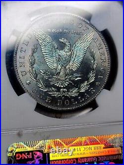 1881 S Morgan Dollar MS 63 NGC Silver $1 Coin Monster Toning Rainbow Toned PL PQ