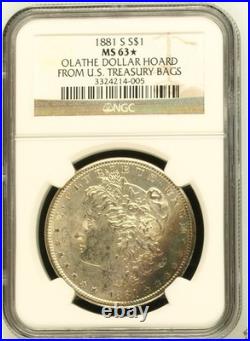 1881-S Morgan Dollar NGC MS-63 Olathe Dollar Hoard from US Treasury Bags TONED 1881-S Morgan Dollar NGC MS-63 Olathe Dollar Hoard from US Treasury Bags TONED