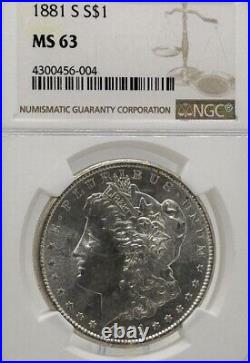 1881 S Morgan Silver Dollar $1 NGC MINT STATE 63 #794
