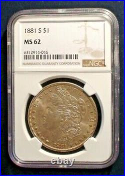 1881 S Morgan Silver Dollar MS 62 NGC
