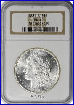 1881-S Morgan Silver Dollar MS64 NGC