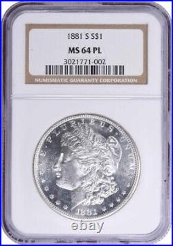 1881-S Morgan Silver Dollar MS64PL NGC