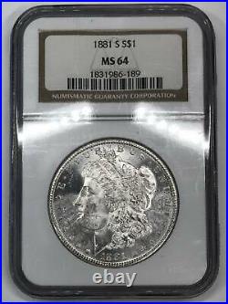 1881 S Morgan Silver Dollar NGC MS-64