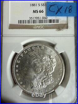 1881-S Morgan Silver Dollar NGC MS 66 GEM CX18