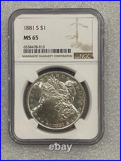 1881 S Morgan Silver Dollar NGC MS65 Amazing Proof-ish Blast White (013)