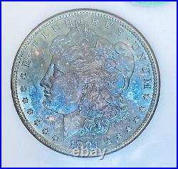 1881-S Morgan Silver Dollar NGC-MS65 CAC Blue toning