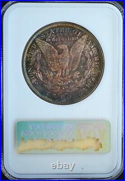 1881-S Morgan Silver Dollar NGC MS65, CAC, Old Holder, Gorgeous Rainbow Tone