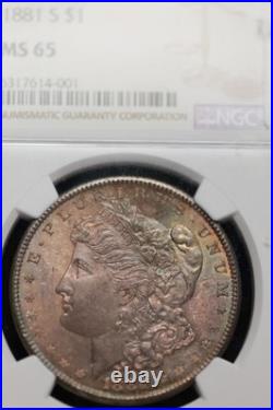 1881 S Morgan Silver Dollar NGC MS65 Toned DoubleJCoins 9107-60